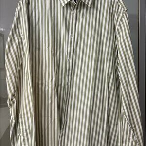 Olive Striped Men's Casual Shirt
